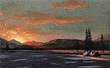 William Bradford Winter Sunset painting